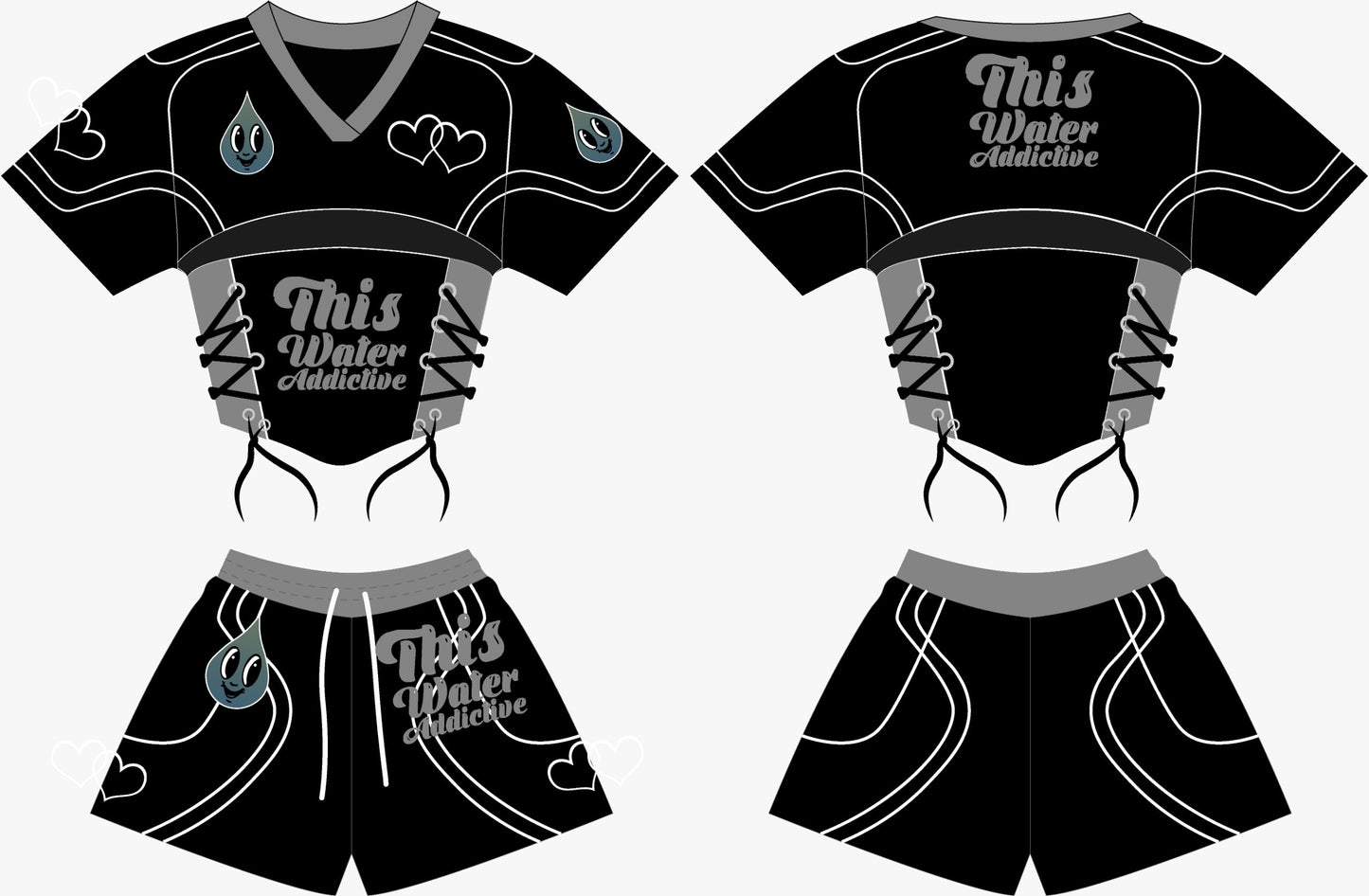 "This Water Addictive" Lace Up Jersey Set