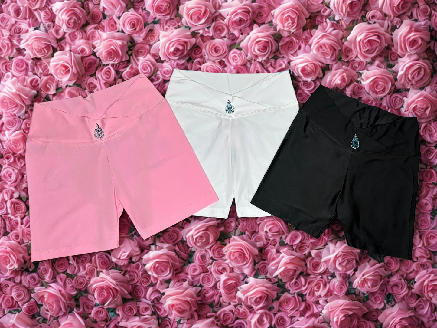 "Water" Rhinestone Booty Shorts