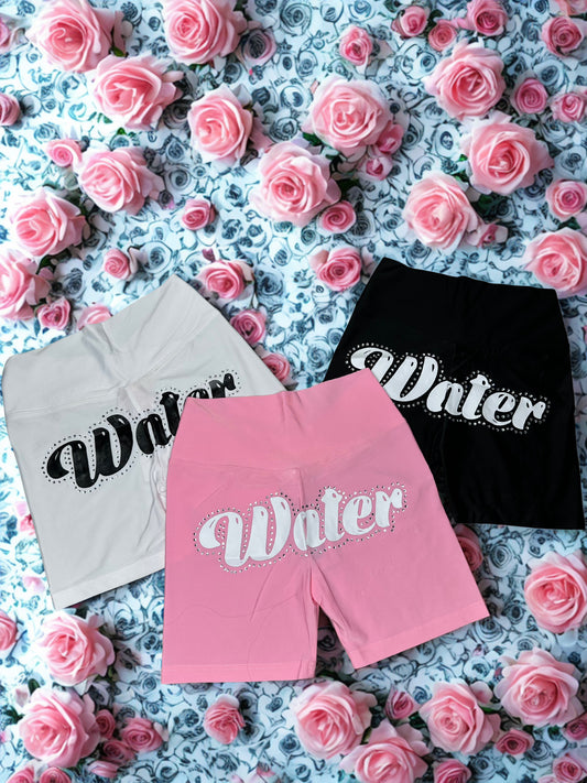 "Water" Rhinestone Booty Shorts