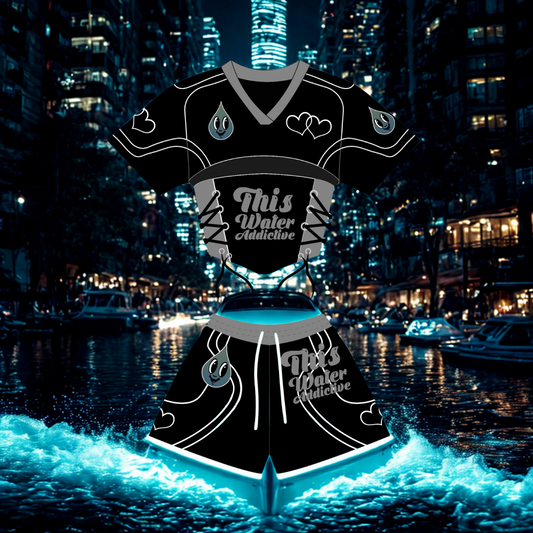 "This Water Addictive" Lace Up Jersey Set